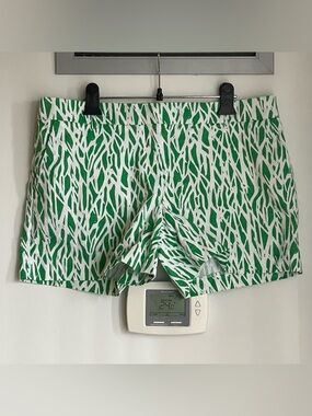 WILLI SMITH Green & White Patterned Cotton Blend Shorts